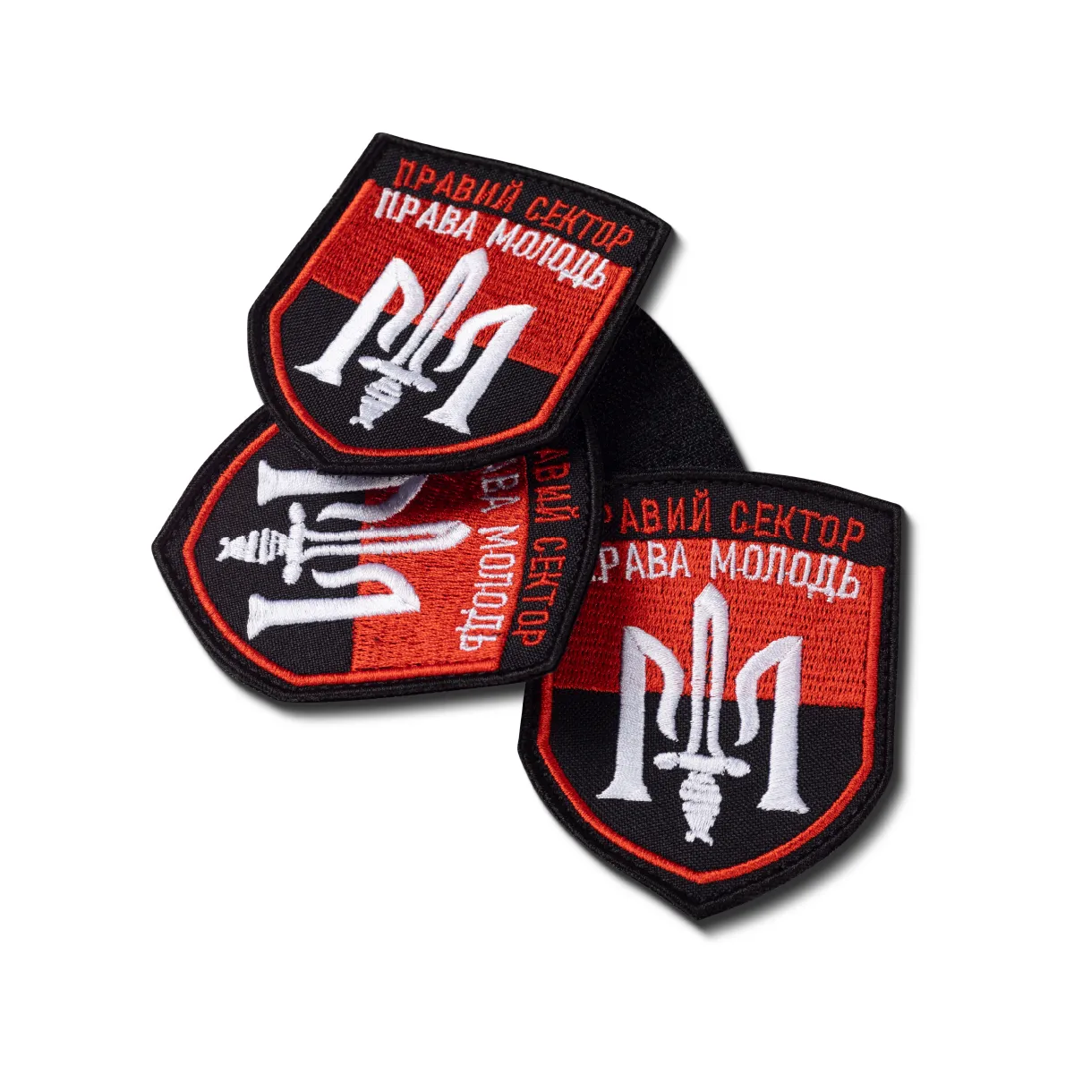 Шеврон (нашивка) Правий сектор, 9х7 см. Червоно-чорний 4