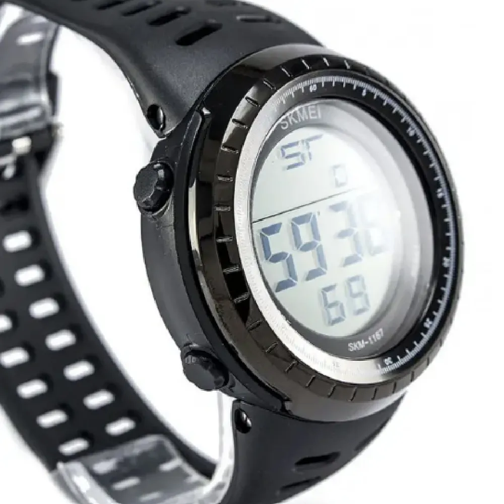 Тактичний годинник Skmei 1167 з підсвіткою дисплея та таймером. Чорний 3