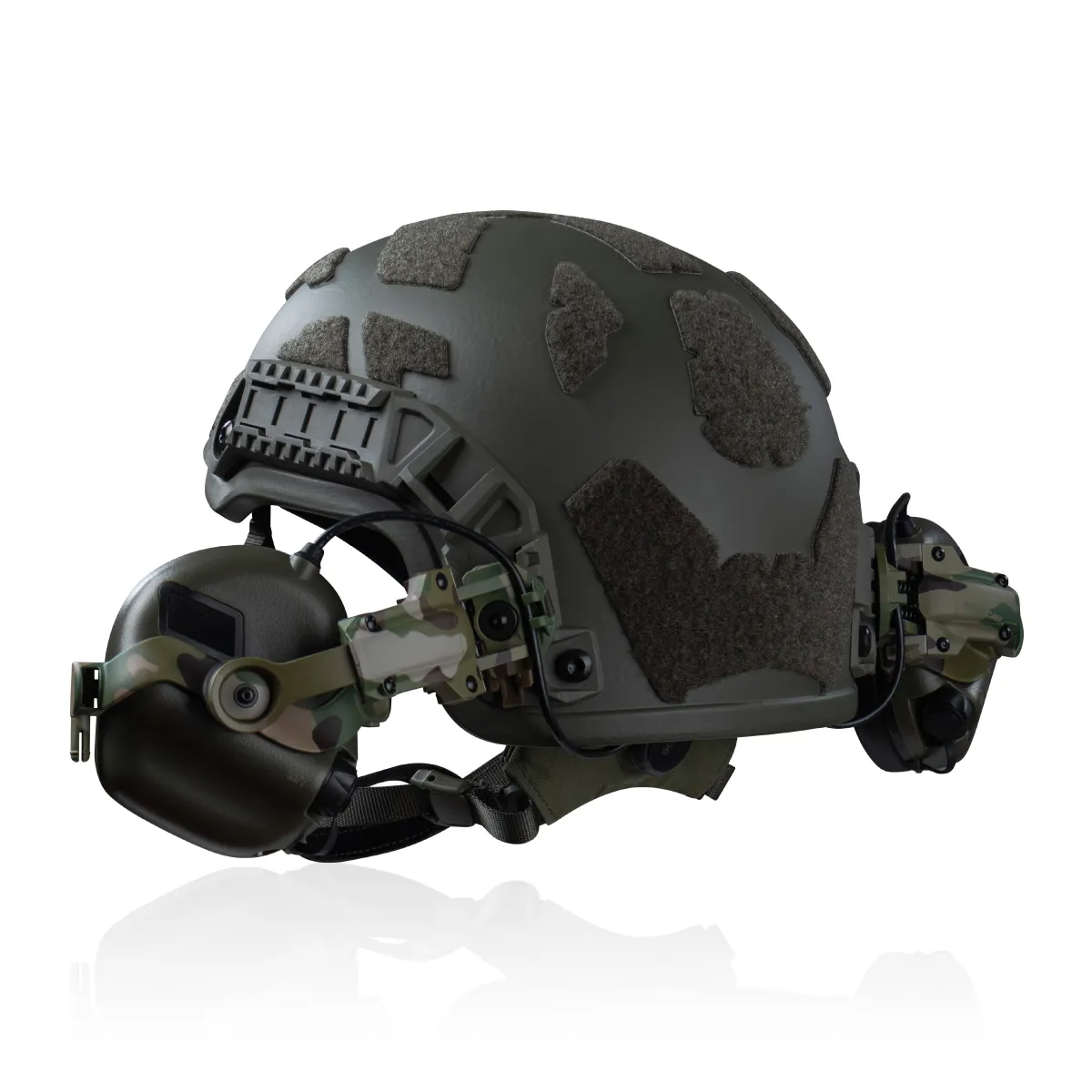 Крепление адаптер для активных наушников на шлем. Олива 6