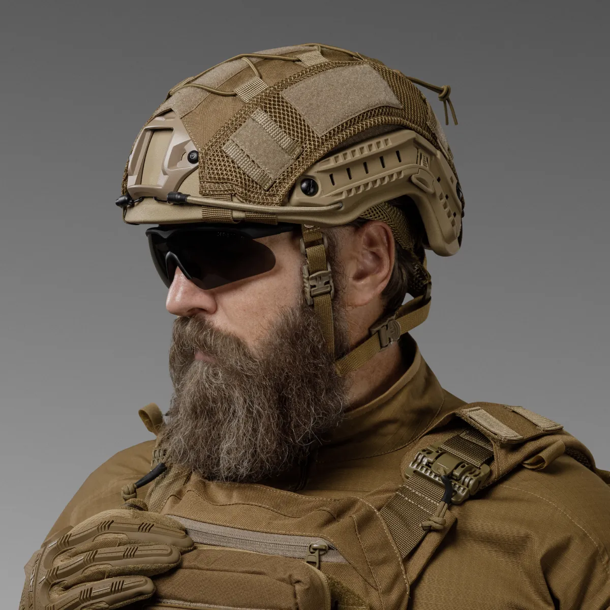 Маскировочный кавер на шлем (универсальный). Койот. Размер M 6