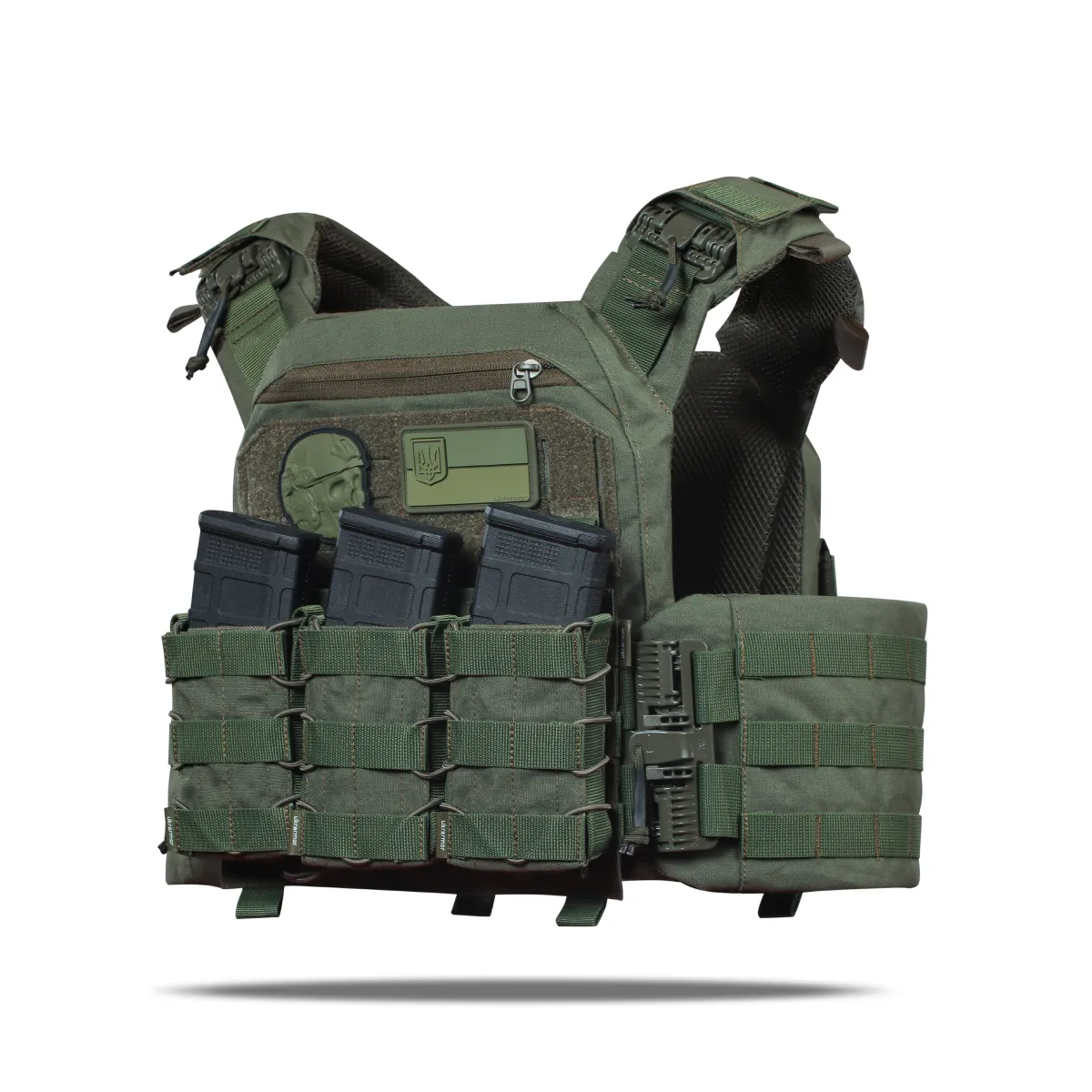 Бронежилет 3 уровня NIJ (PRO). Вес 3.5 кг. Полиэтиленовые плиты PGD-LW+ SAPI 1.5 кг. Олива 10
