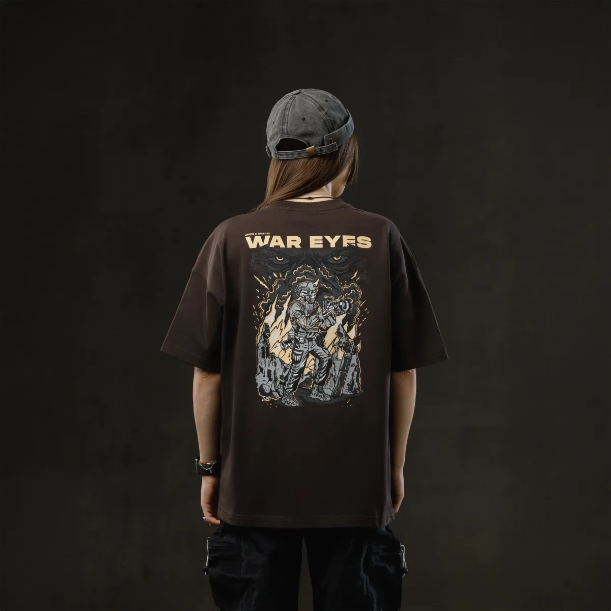 Футболка «War Eyes» від libkos×ukrarmor. Коричневий 10