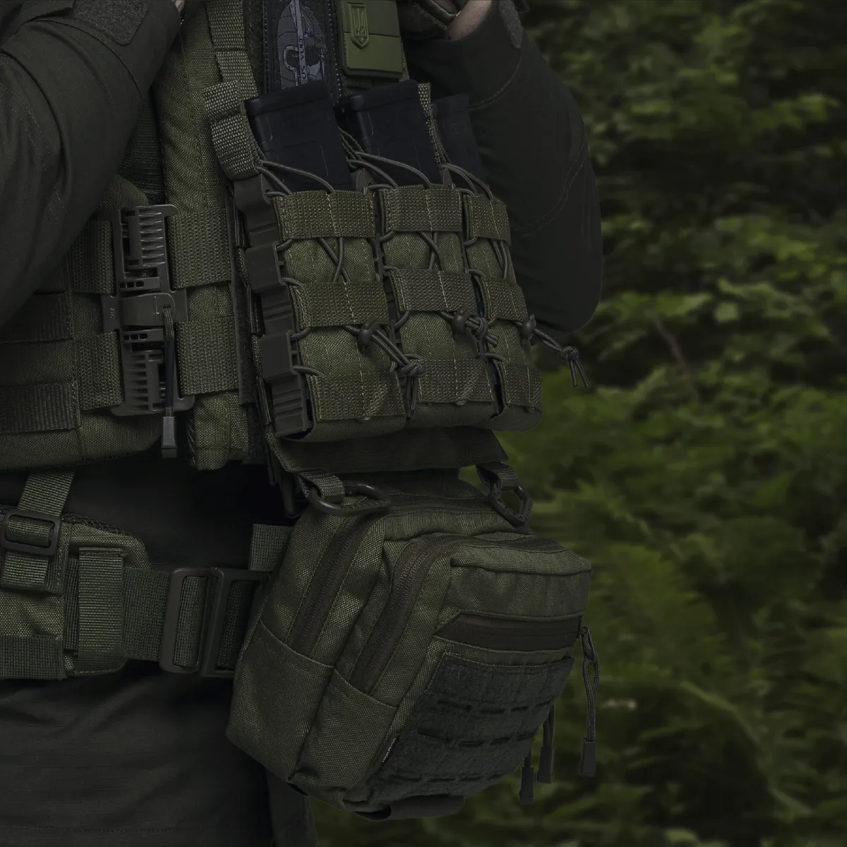 Сумка-напашник PRO 2-го класу захисту. Розмір L (16х22 см). Матеріал Cordura 1000. Олива 7