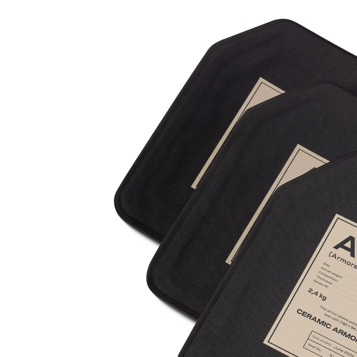 Плиты керамика 6 класс защиты (комплект). Вес 4.8 кг. Размер M (25х30 см.) A.P.S. 12