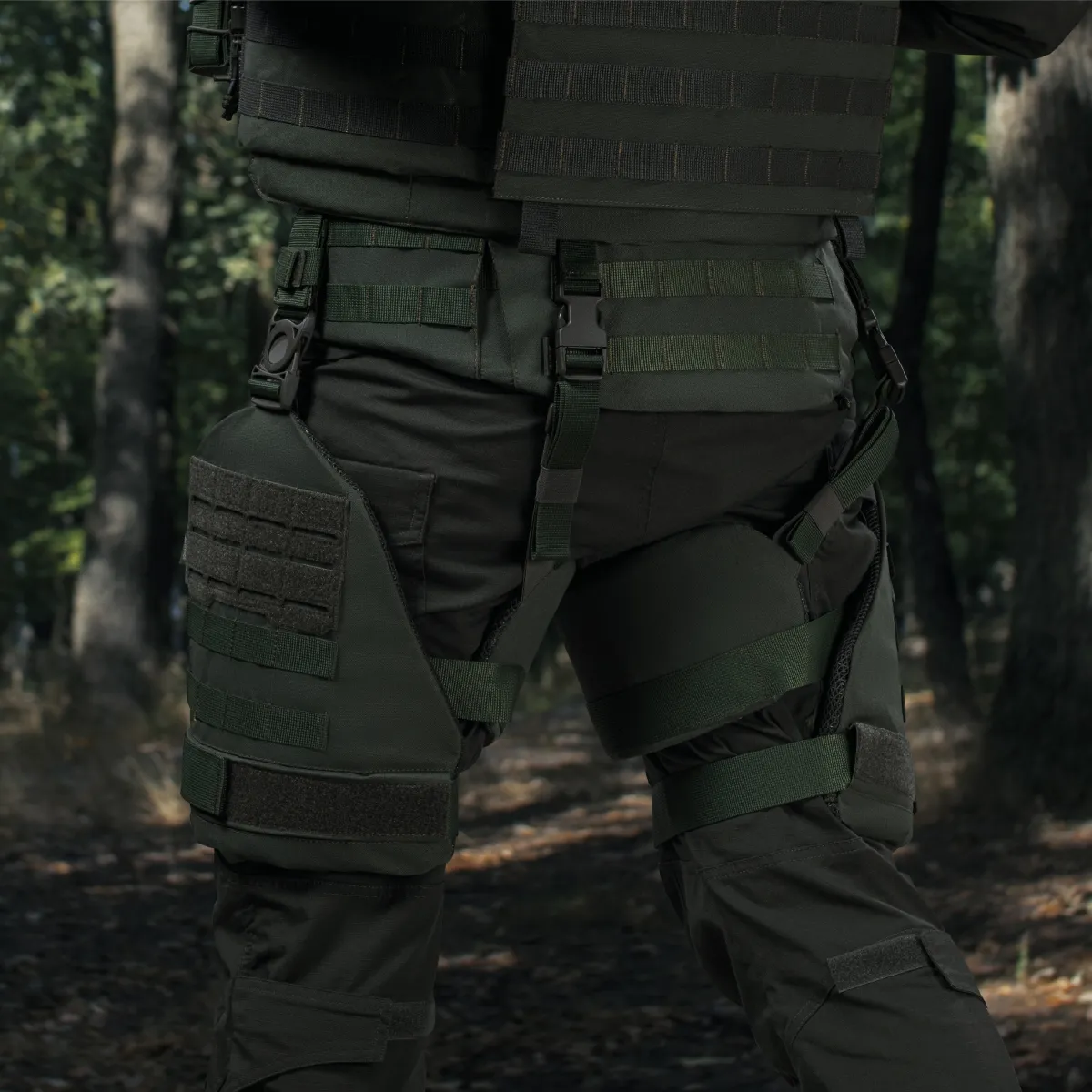 Захист внутрішньої частини стегна 1-го класу захисту (з балістичним пакетом). Олива 6