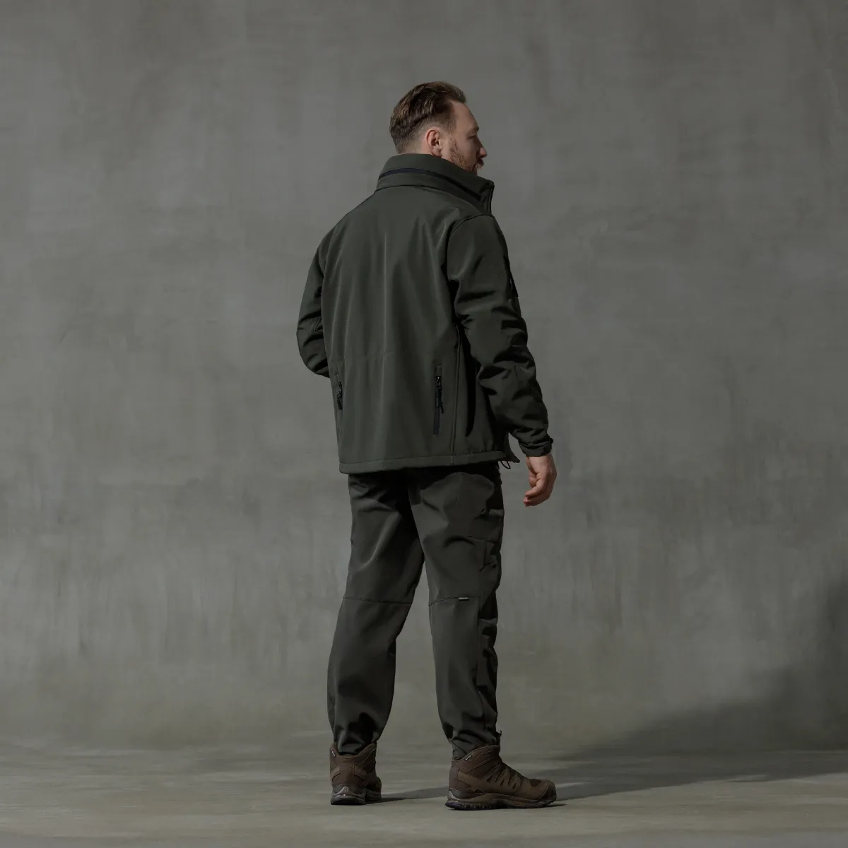 Комплект одягу Softshell Hawk Jacket & Pants. Захист від вітру та вологи. Олива 6