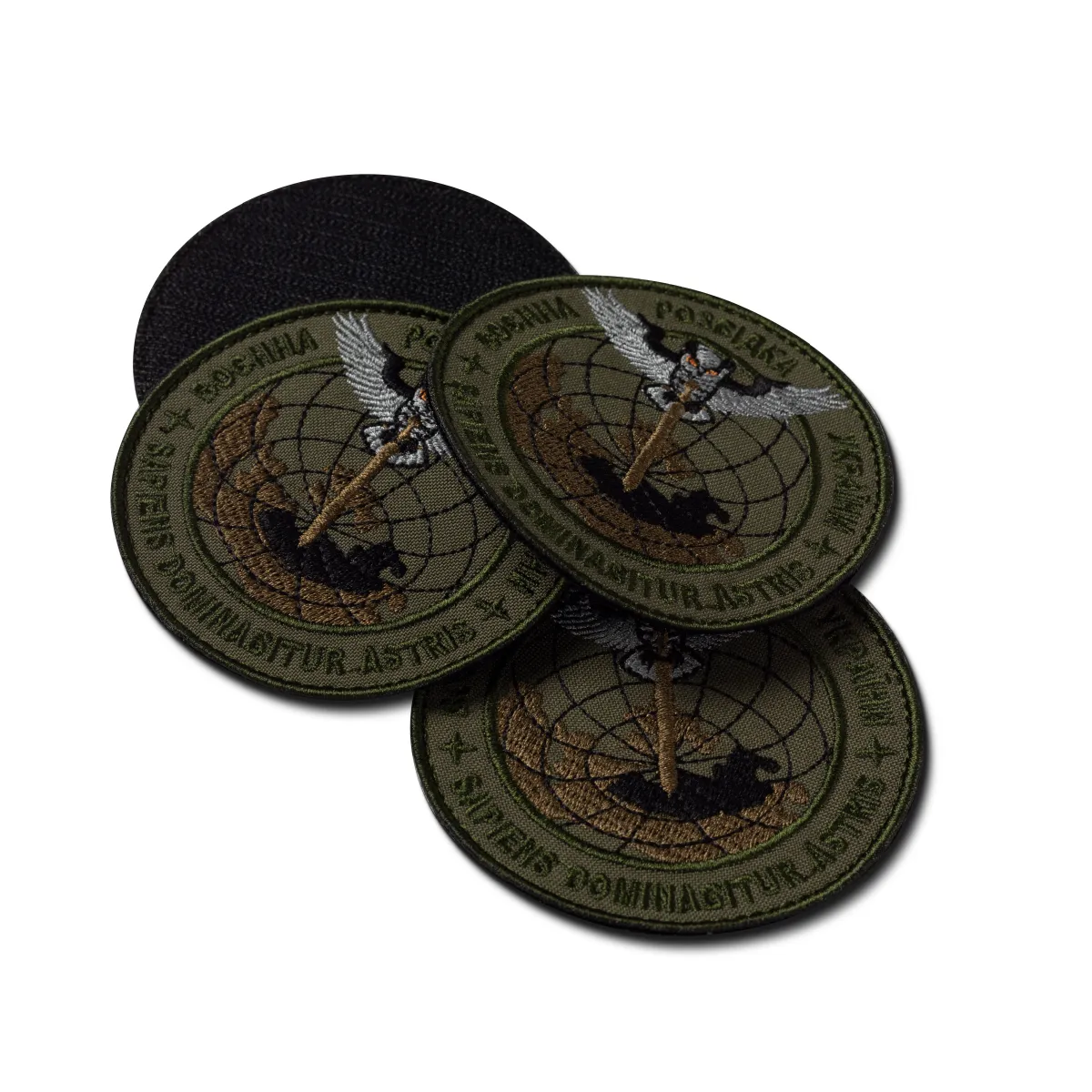 Шеврон (нашивка) Военная разведка Украины, 9х9 см. Олива 4