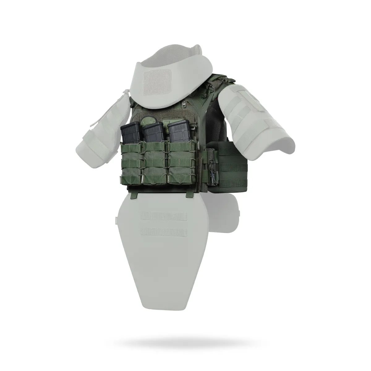 Бронежилет 4-го класса (PRO). Вес 7.3 кг. Стальные плиты 3.4 кг. Олива 14