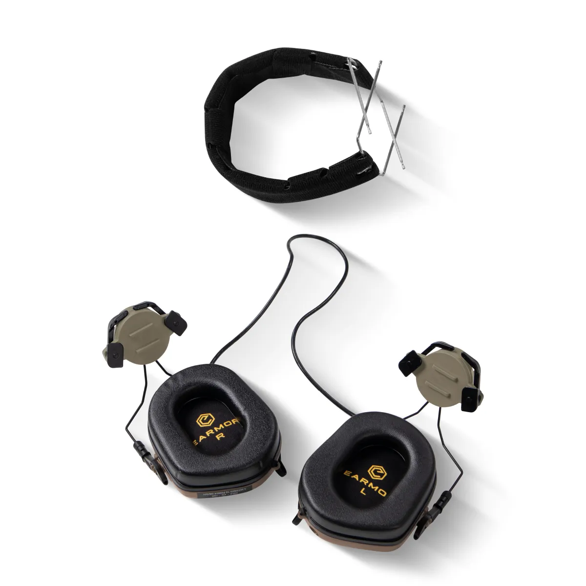 Активные наушники Earmor M31 в комплекте с дужкой/наголовьем. Койот 2