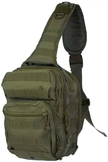 Рюкзак однолямочный Mil-Tec "One strap assault pack". Олива. 9