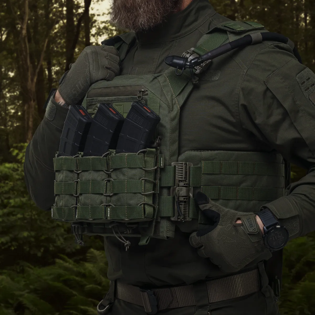 Одинарний підсумок під магазини АК/АR (тканевий). Олива 3