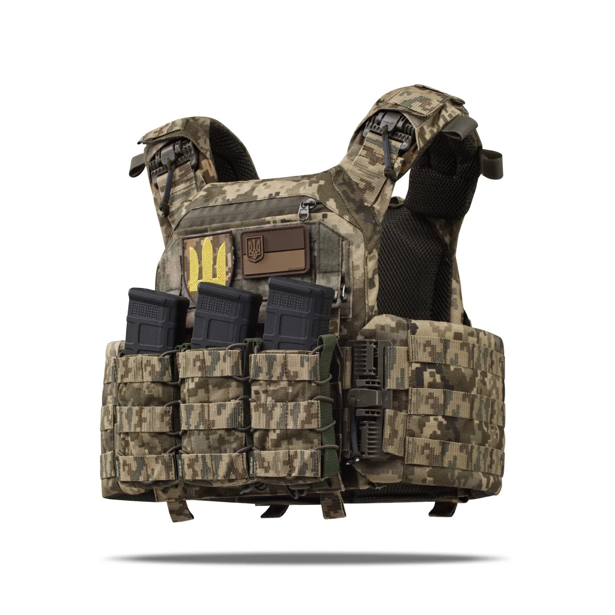 Увеличенный бронежилет 4 класса (PRO). Вес 9.7 кг. Стальные бронеплиты 4.5 кг. Пиксель (мм-14) 4