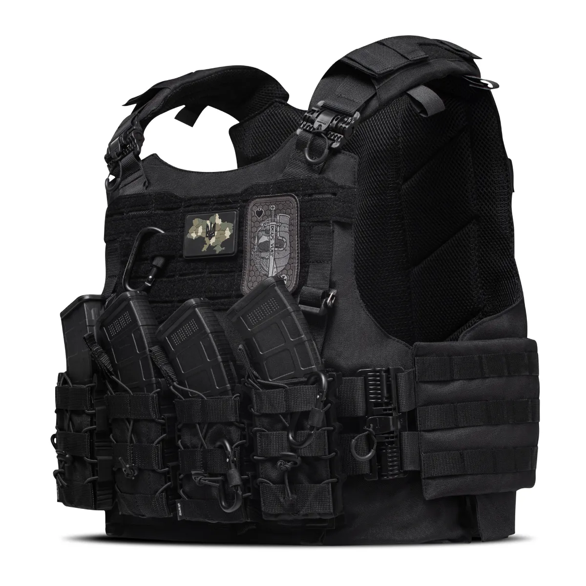 Плитоноска IBV (аналог IOTV). Увеличенная площадь защиты. Черного цвета