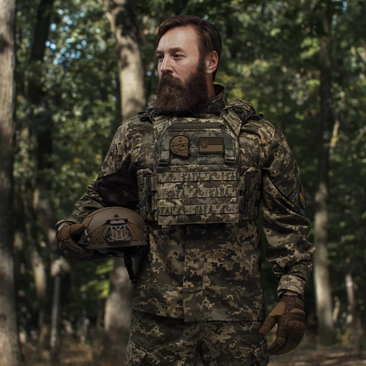 Збільшена плитоноска (PRO) під бронеплити 27х35 см. Піксель (мм-14) 15