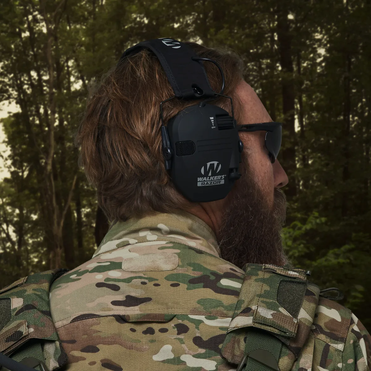 Активные наушники Walker's Razor Black (Черный) с оголовьем. Производитель США 8