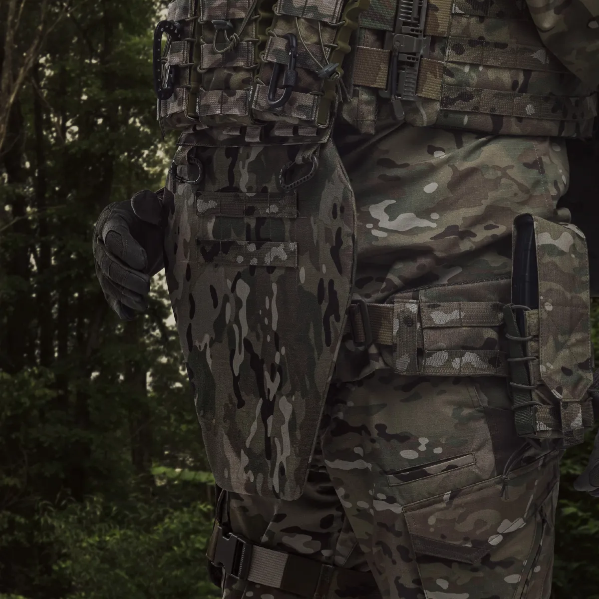 Противоосколочный фартук 2-го класса защиты (с баллистическим пакетом). Размер XL. Мультикам 8