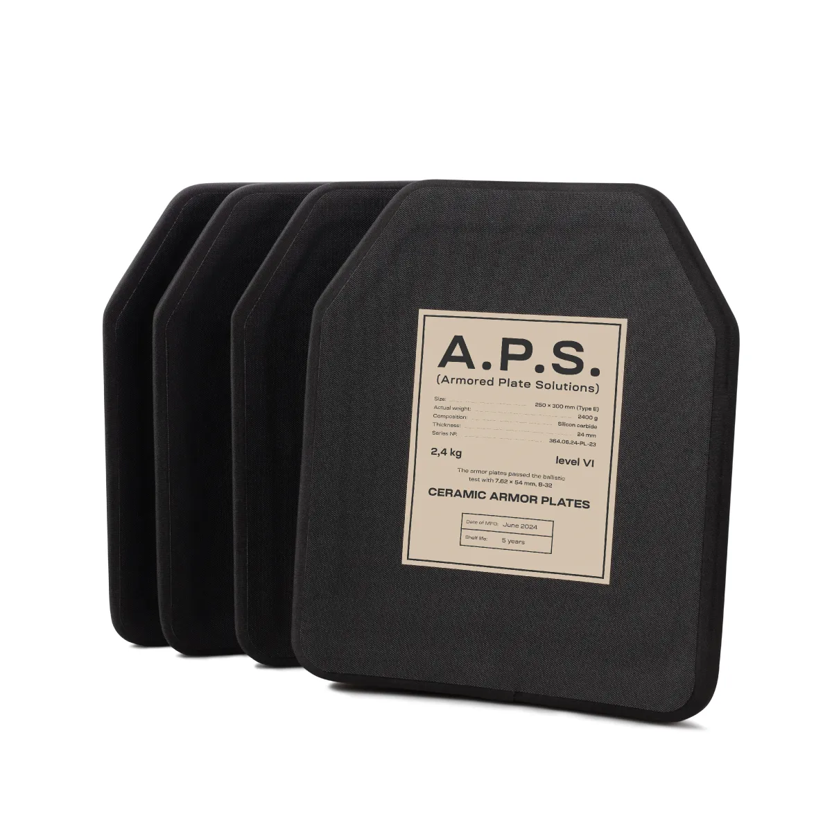 Плиты керамика 6 класс защиты (комплект). Вес 4.8 кг. Размер M (25х30 см.) A.P.S. 13