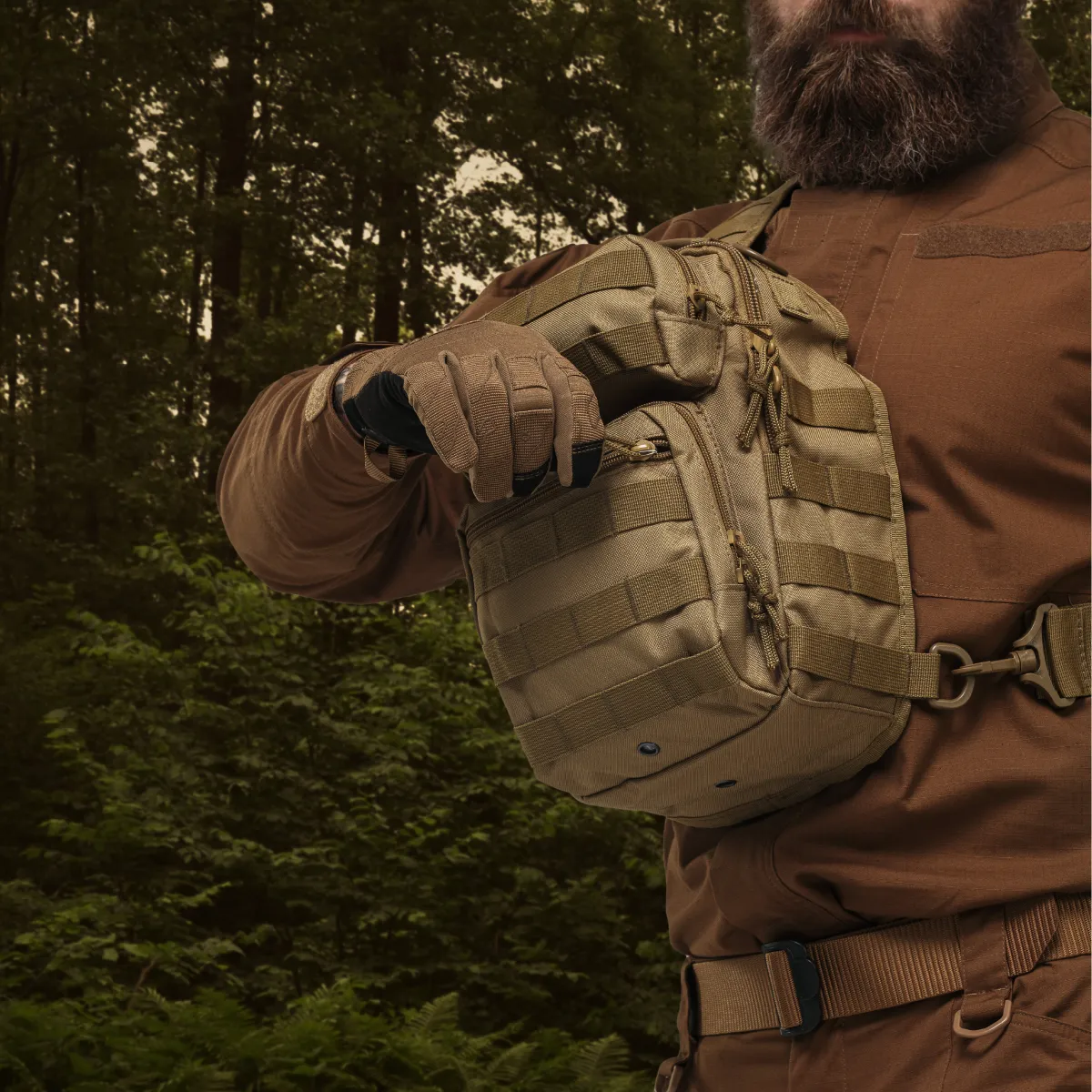 Рюкзак однолямочный Mil-Tec “One strap assault pack”. Койот. 4