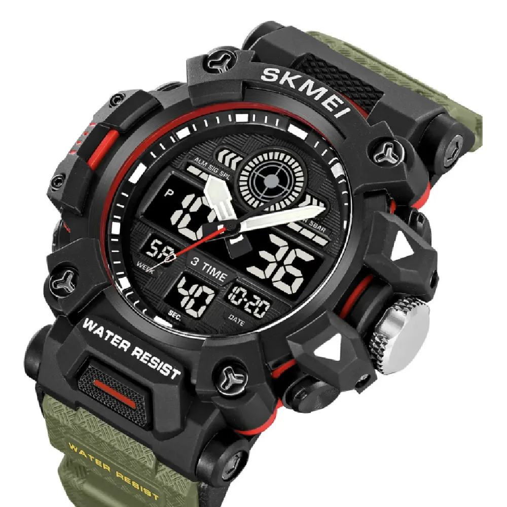 Тактические наручные часы Skmei 2226. Влагостойкий корпус. Army Green 4