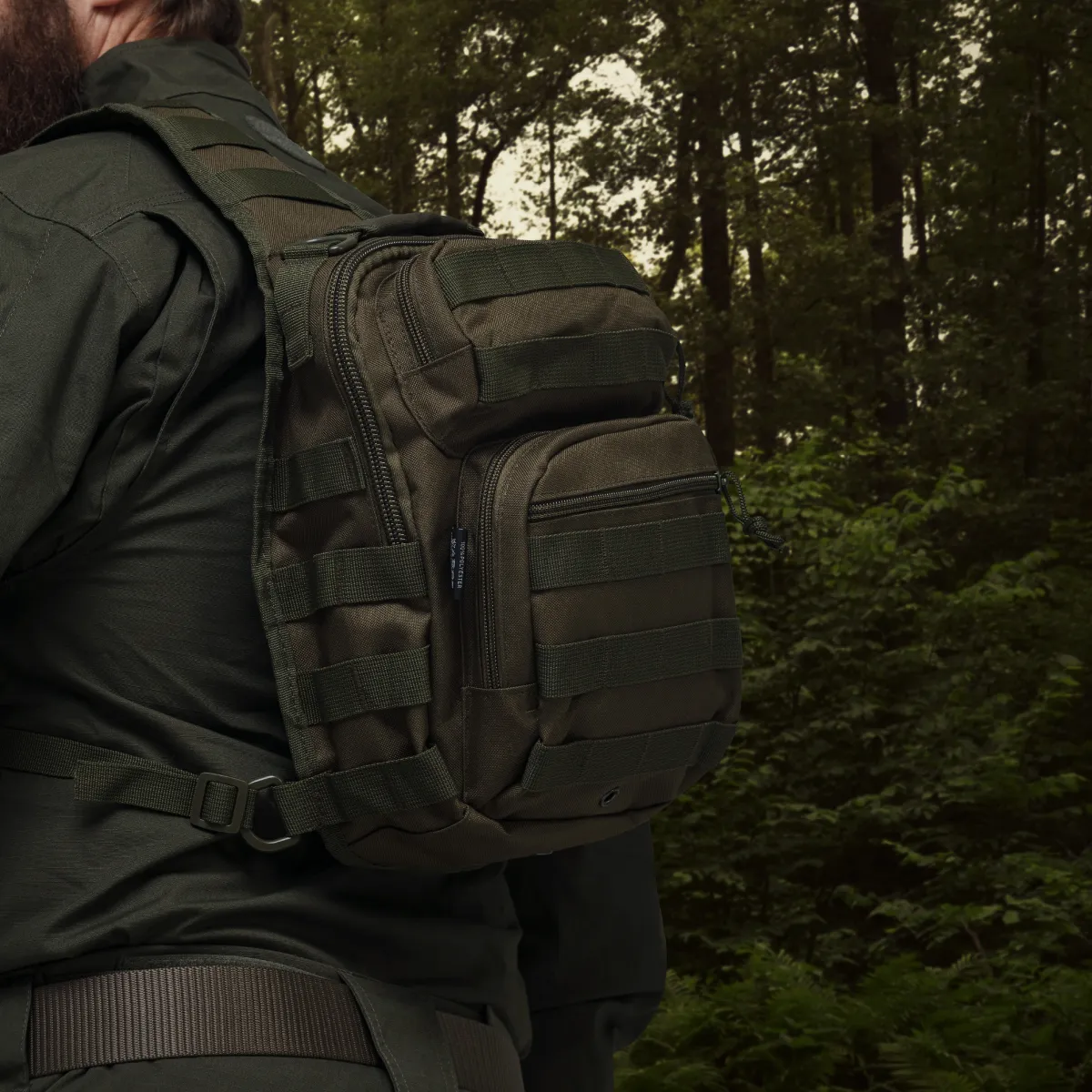 Рюкзак однолямочный Mil-Tec "One strap assault pack". Олива. 8
