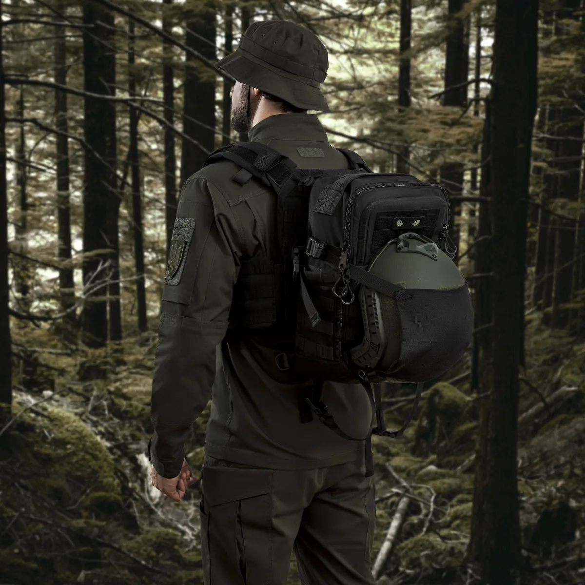Тактический рюкзак DP20 на 20 л. Cordura 1000D. Крепление Molle. Мультикам черный 6