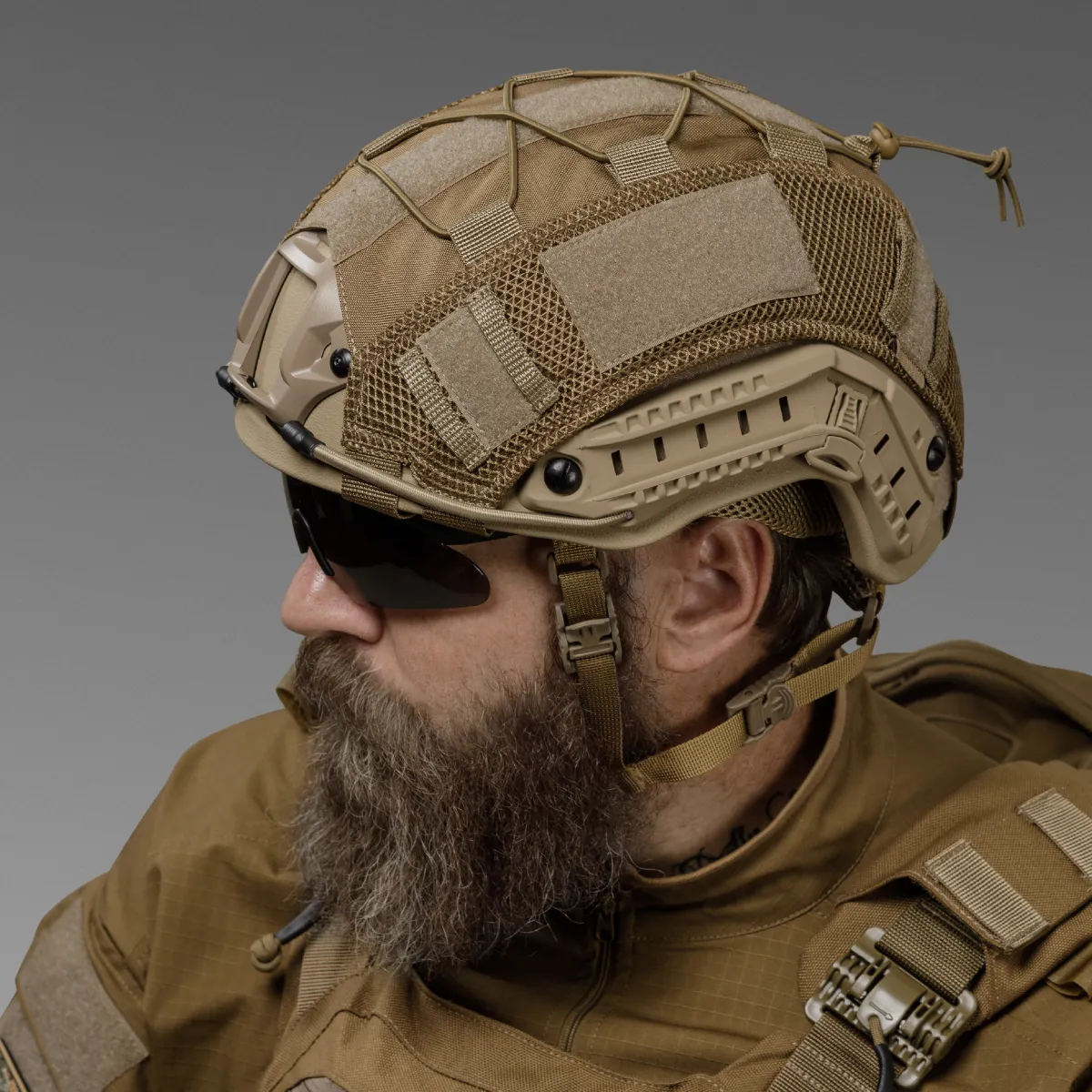 Маскировочный кавер на шлем (универсальный). Койот. Размер L 5