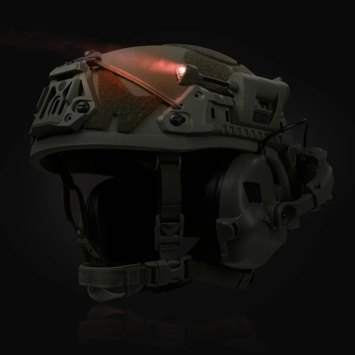 Тактичний ліхтарик LT-09-T на шолом з 4-ма світлодіодами. Олива 6