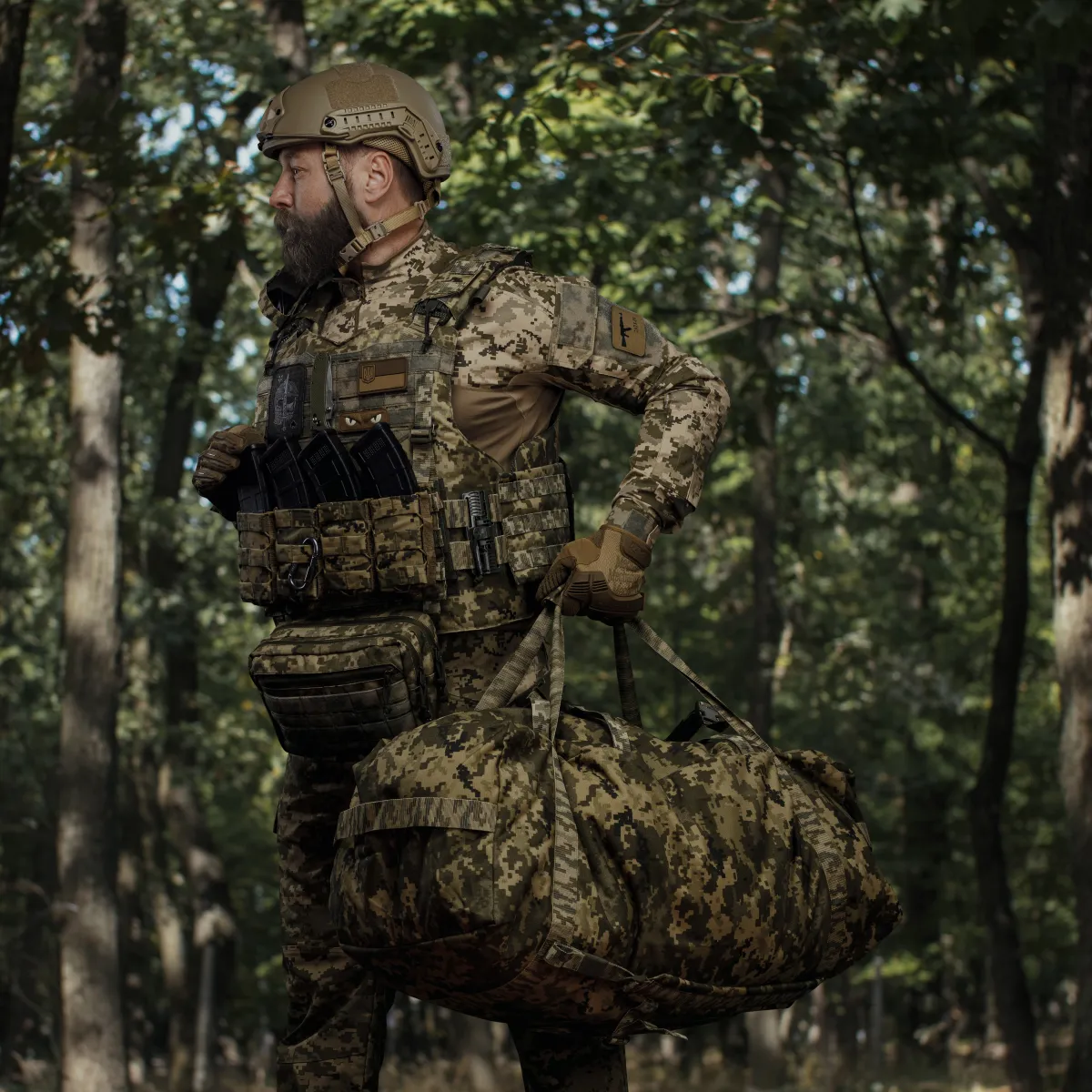 Тактична сумка баул на 100 л. Cordura 500D. Водостійка. Піксель (мм-14) 5