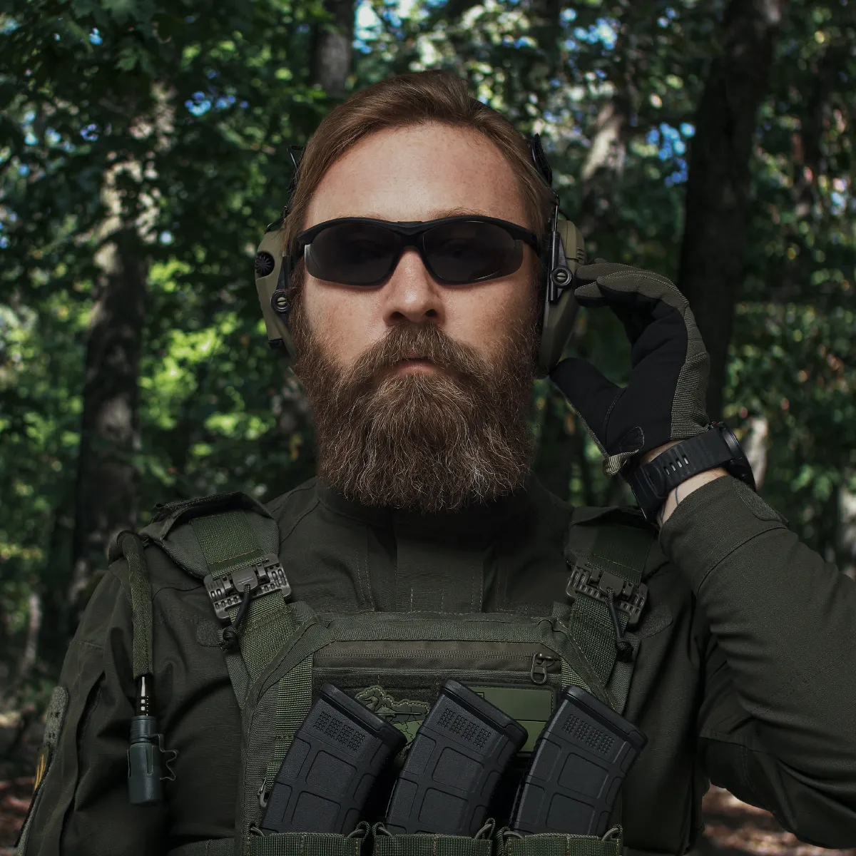 Активні навушники Walker's Razor Patriot OD Green з наголів'ям. Виробник США 4