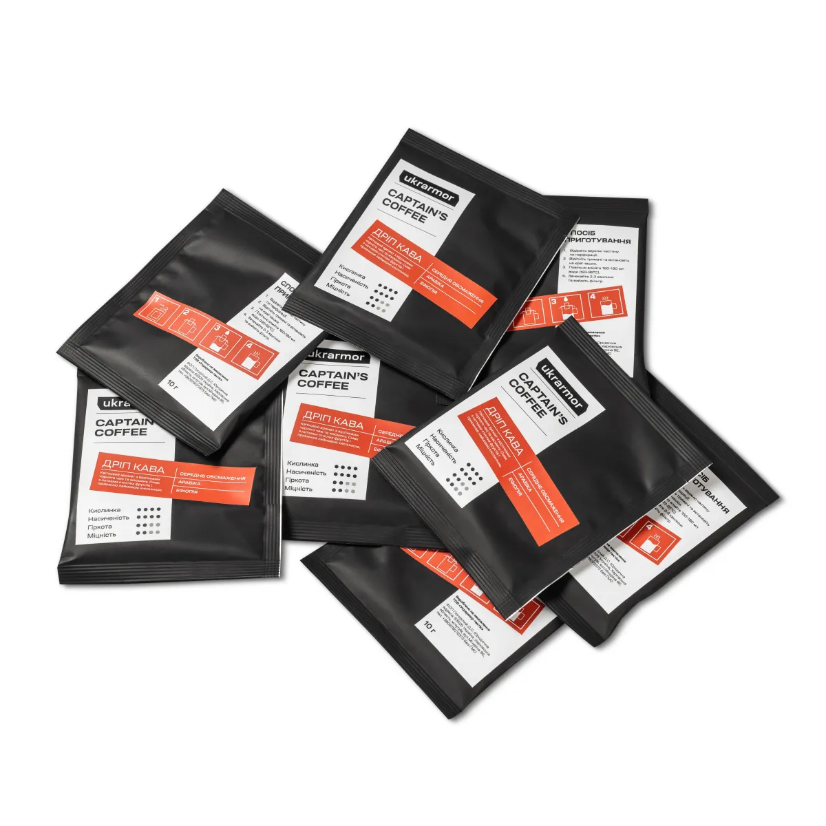 Дрип-кофе Captain's Coffee Ethiopia Yirgacheffe от Ukrarmor. Арабика, 10 г, средняя обжарка 4