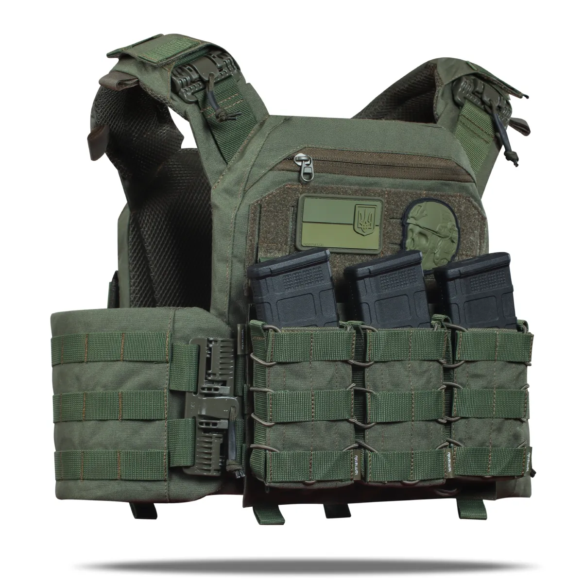 Плитоноска улучшенная (PRO) под бронеплиты 25х30 см. Олива