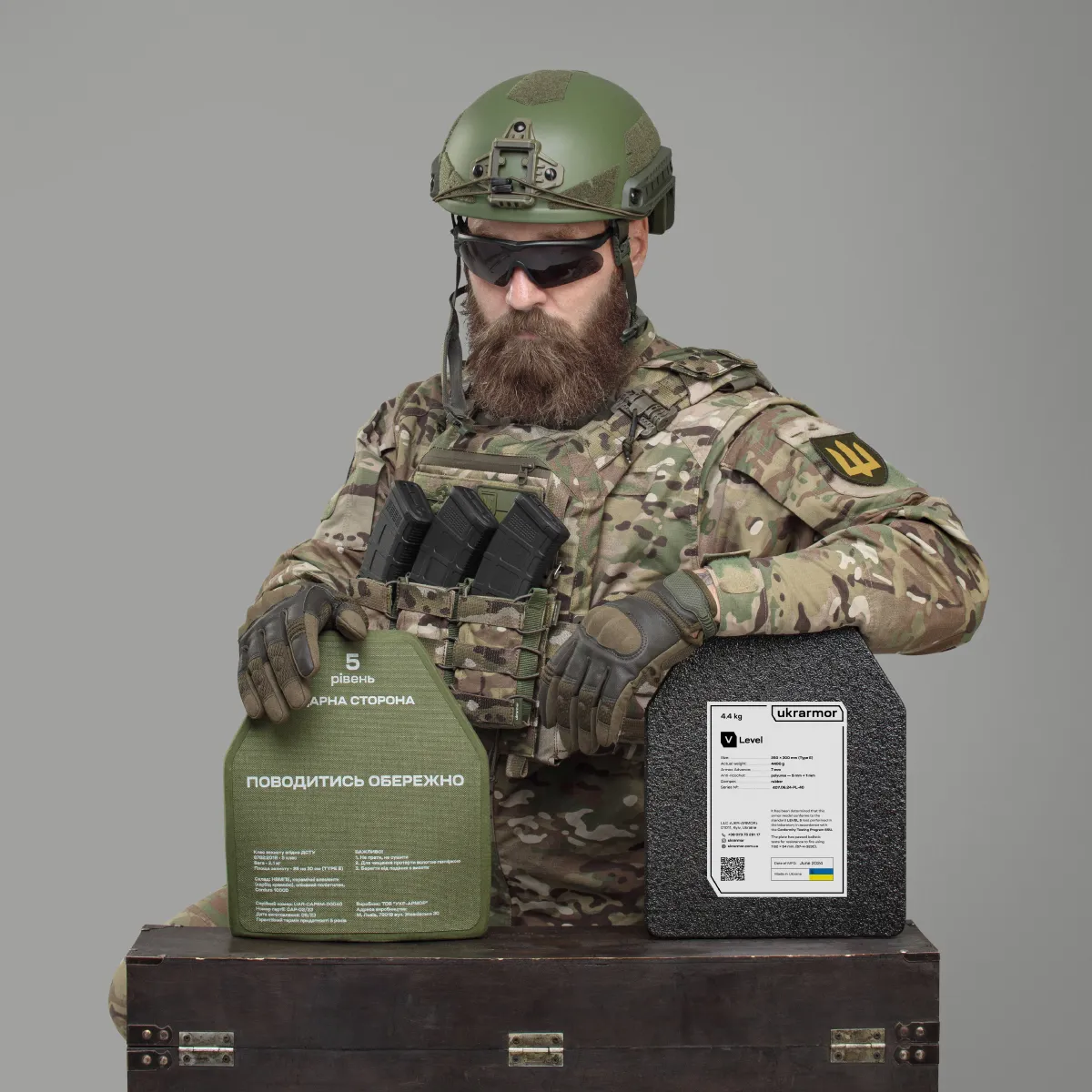 Сталева бронеплита 5 класу. Вага 4.4 кг. Розмір M (25х30 см.) 6