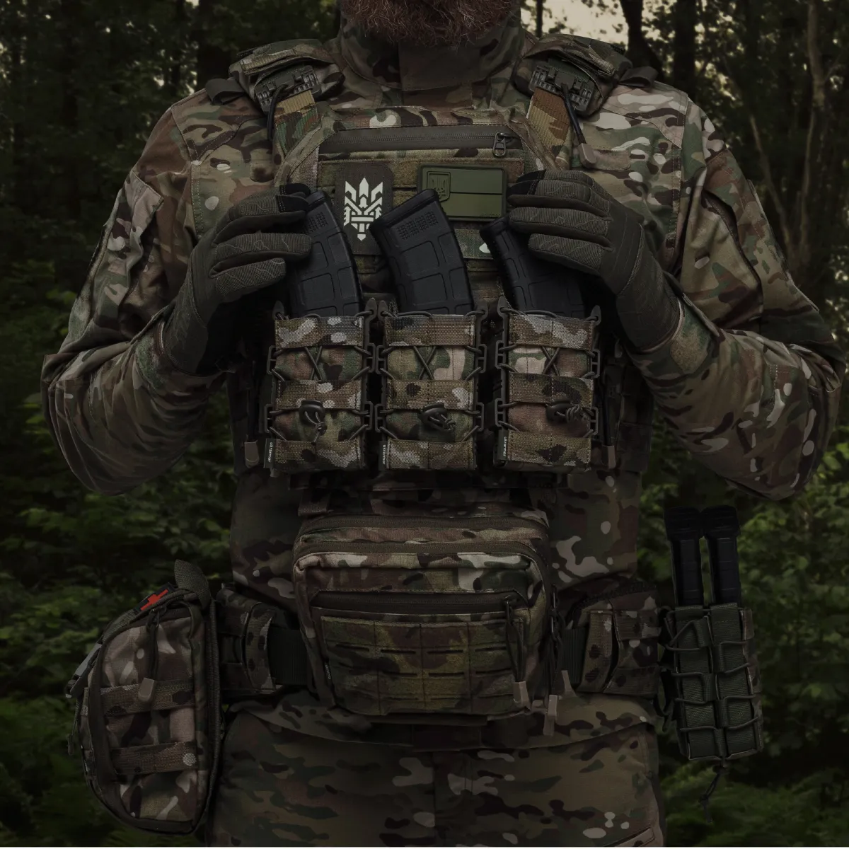 Сумка-напашник PRO 1-го класу захисту. Розмір L (16х22 см). Матеріал Cordura 1000. Мультикам 3