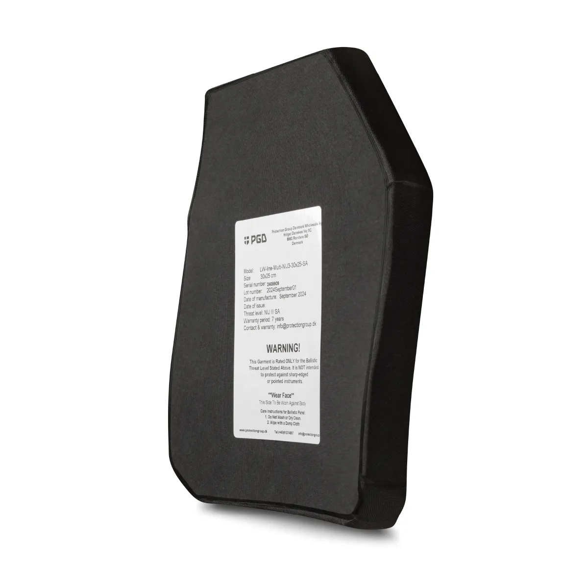 Поліетиленова бронеплита NIJ Level III (SAPI) PGD-LW+. Вага 1.5 кг. Розмір 25 × 30 см 3