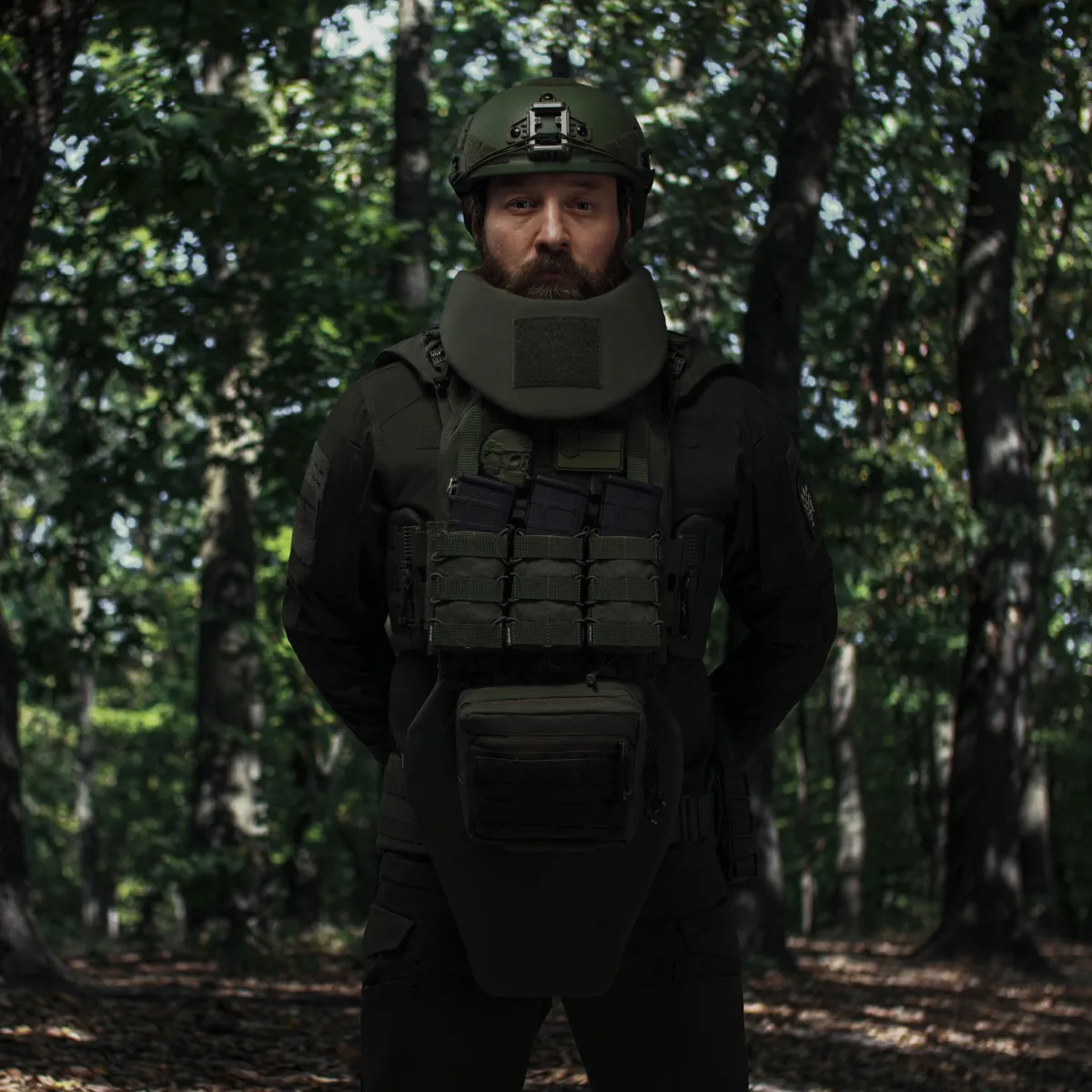 Балістичний захист шиї Gen 1 (та верхньої частини спини) 2-го класу. Олива 5