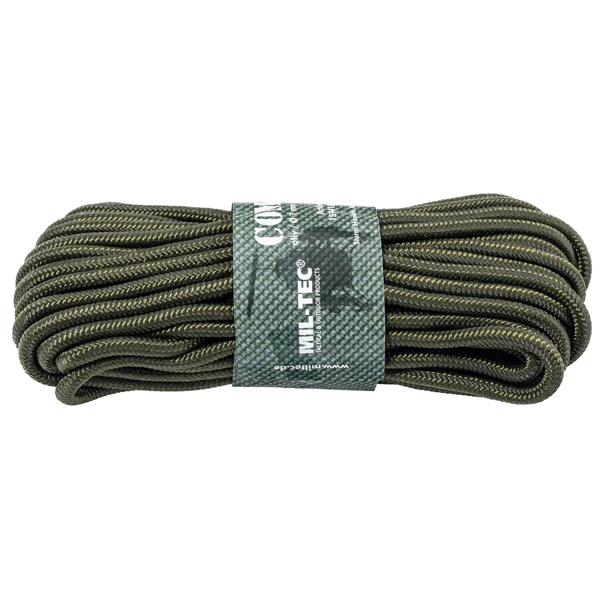 Мотузка MIL-TEC Commando Rope 15 м. Матеріал Поліпропілен. Олива 2