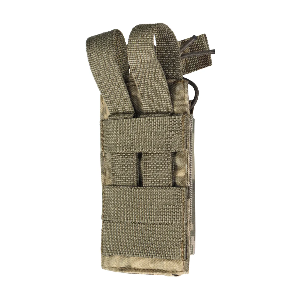Одинарный эластичный подсумок под магазины АК/АR открытого типа. Крепление MOLLE. Пиксель (мм-14) 2
