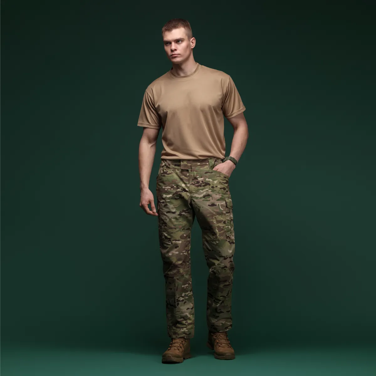 Комплект футболок (3 шт.) AIR Coolmax без логотипу. Легкі та добре відводять вологу. Койот 6