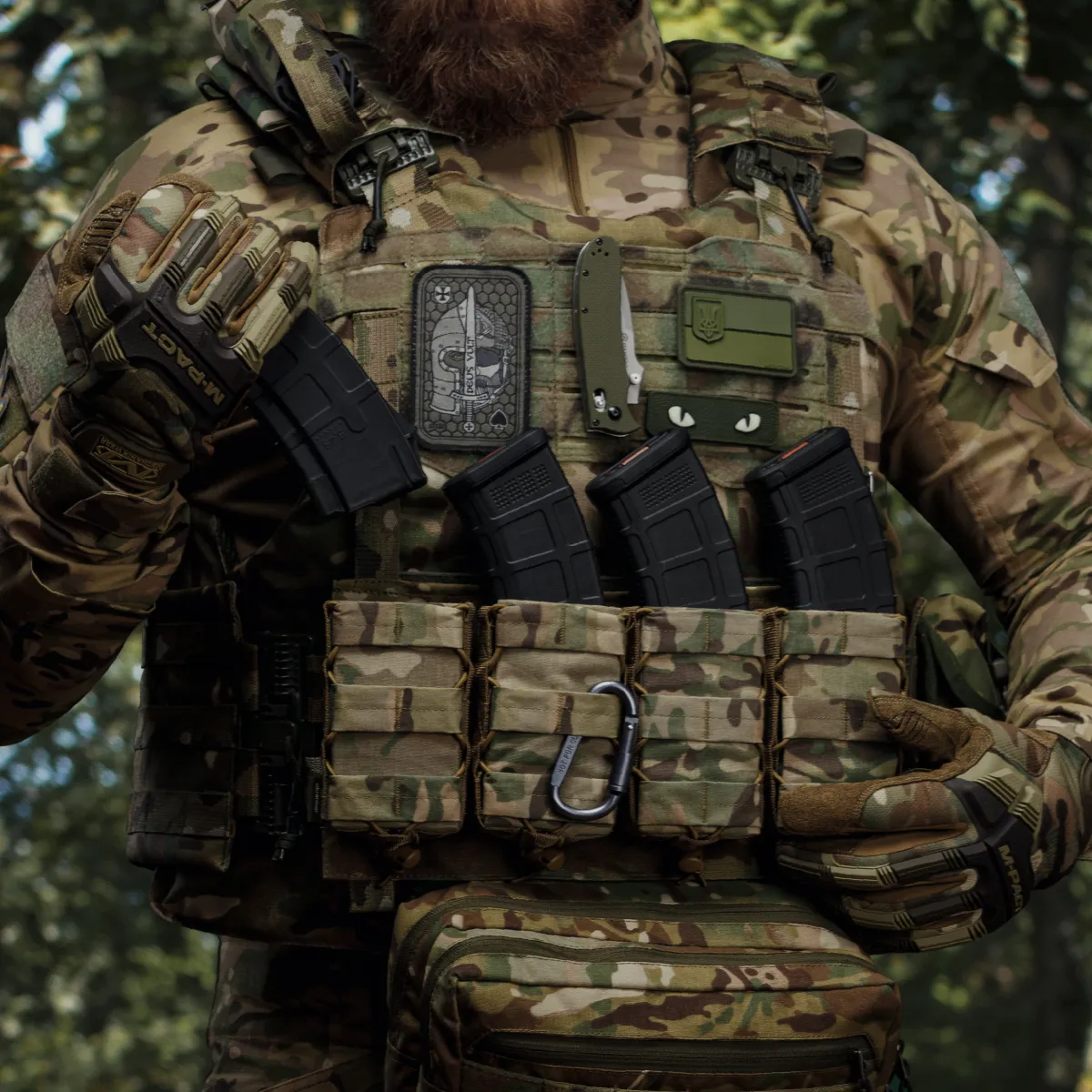 Одинарный подсумок под магазин АК, пластиковая основа. MOLLE интерфейс. Мультикам 5