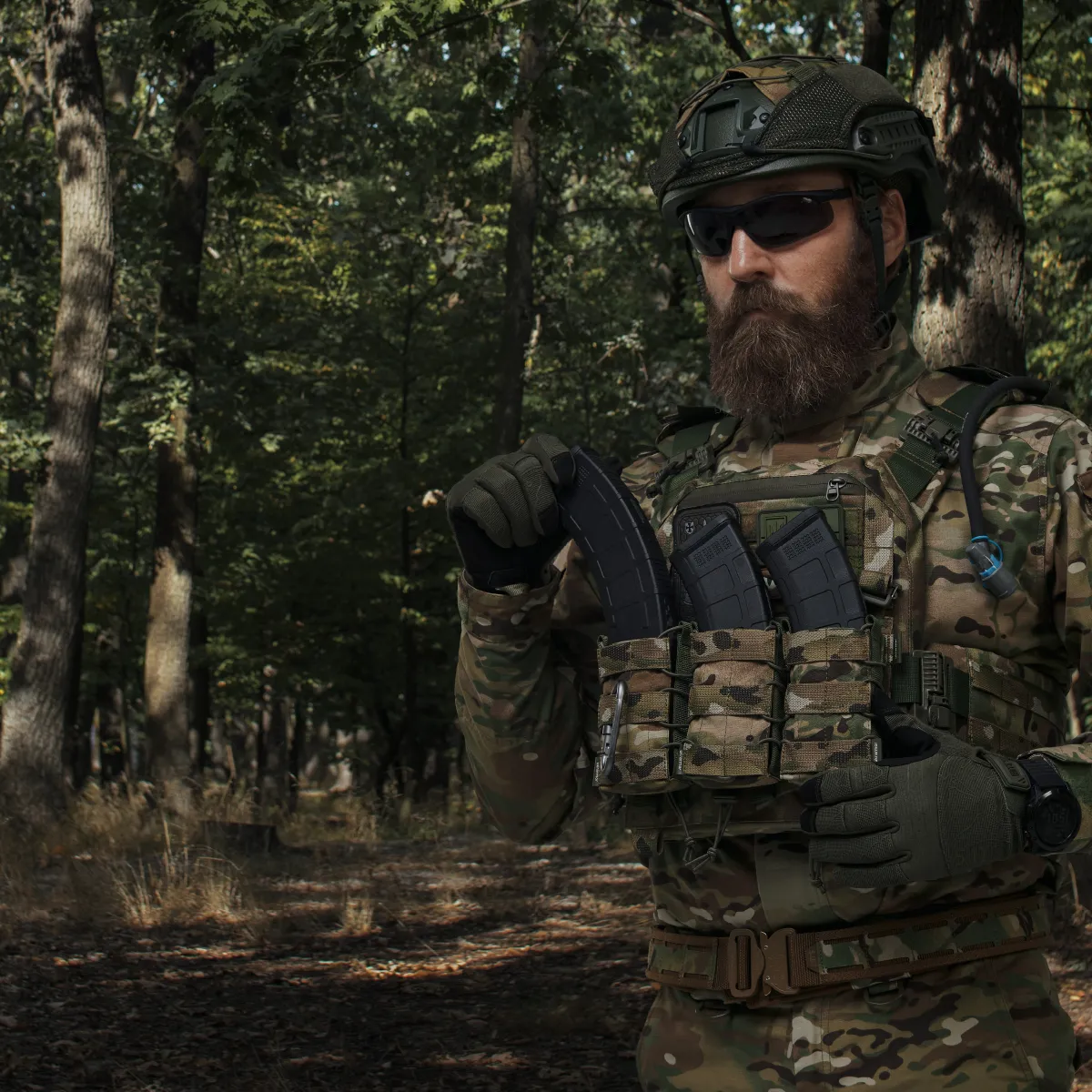 Одинарный подсумок под магазины АК/АR (тканевый). Мультикам 7