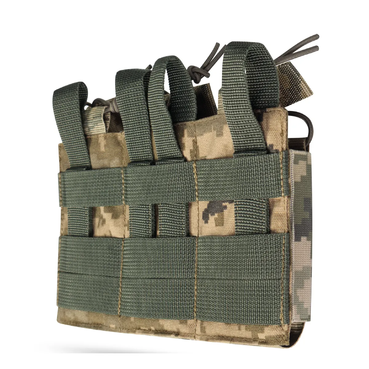 Потрійний еластичний підсумок для магазинів АК/АR відкритого типу з кріпленням MOLLE. Піксель (мм-14) 2