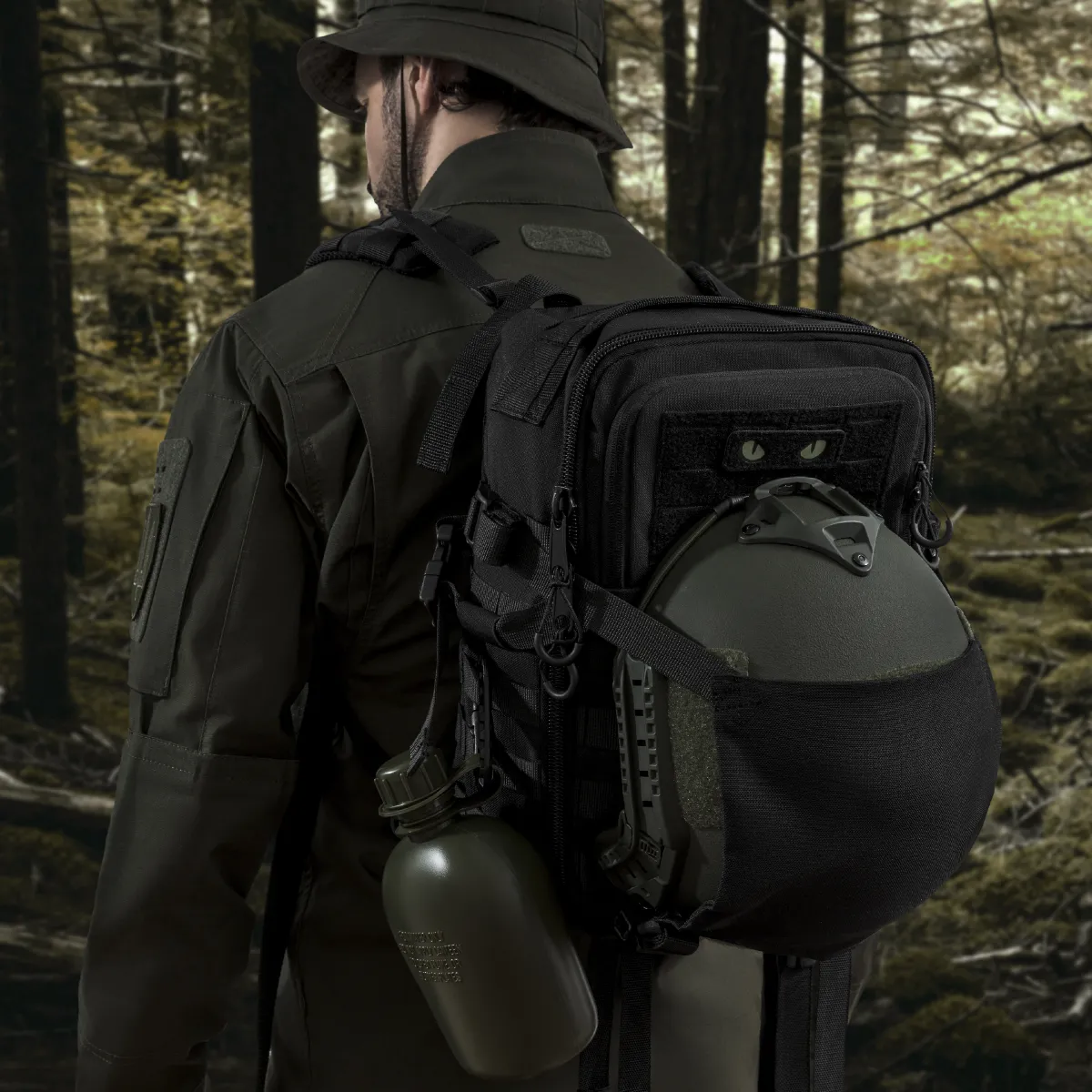 Тактический рюкзак DP20 на 20 л. Cordura 1000D. Крепление Molle. Мультикам черный 2