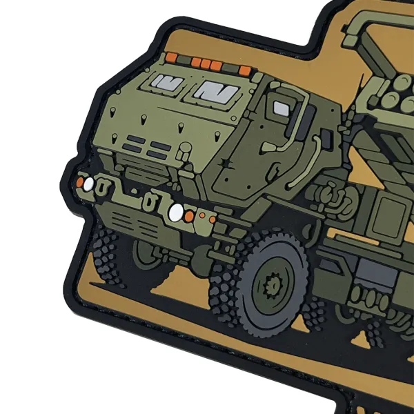 Патч (шеврон) «M142 HIMARS» від Patch hunter. М’який ПВХ пластик. Койот 2