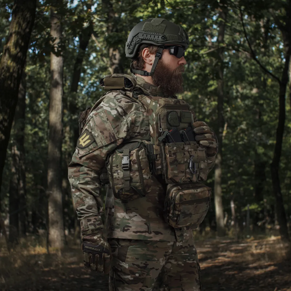 Тройной подсумок под магазины АК/АR. Cordura 500D. Molle. Мультикам 6