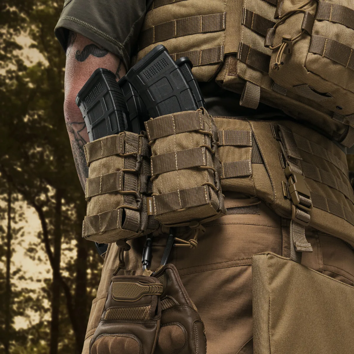 Подвійний підсумок під магазини АК/АR (тканевий). Койот 9