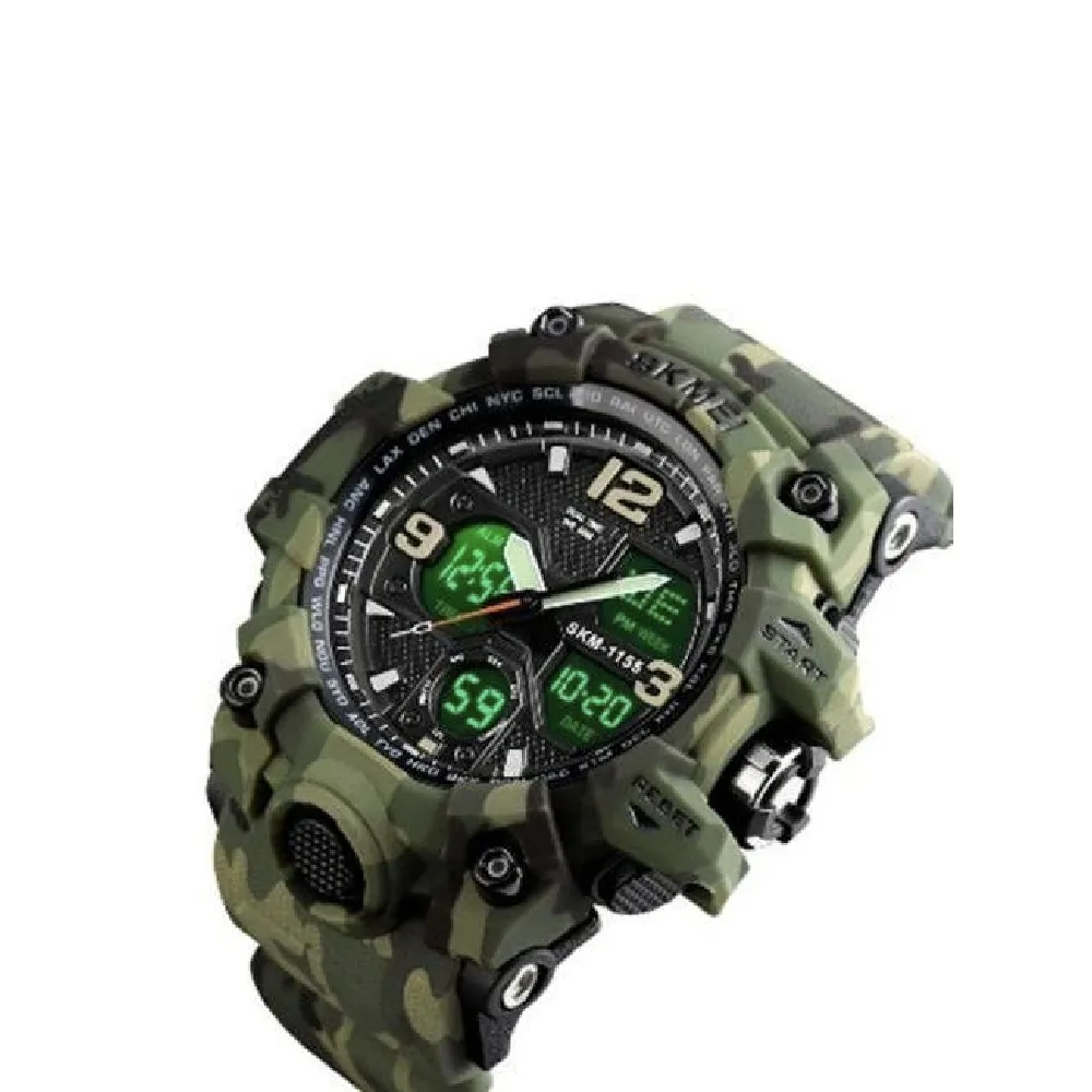 Тактические часы Skmei 1155. Водостойкий корпус. Green Camo 4