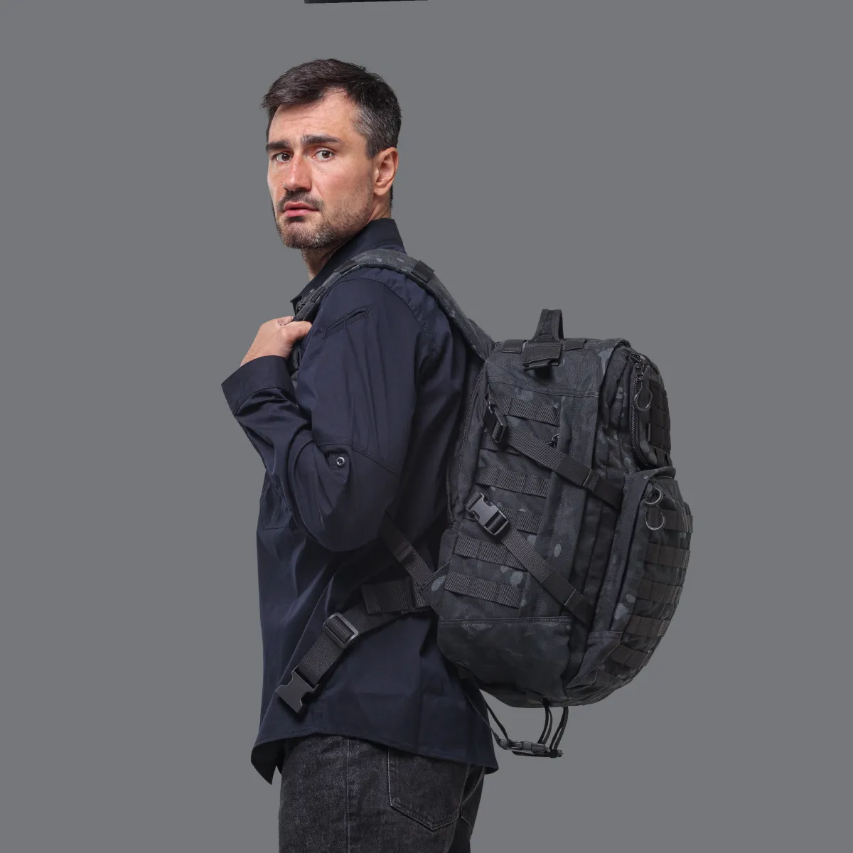 Тактический рюкзак RANGER на 40 л. Мультикам черный. CORDURA 1000 9