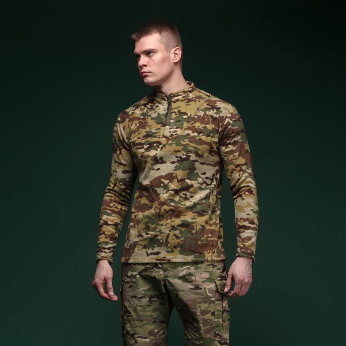 Флисовая тактическая кофта Garrison Fleece Multicam. Temperature control, polyester 2