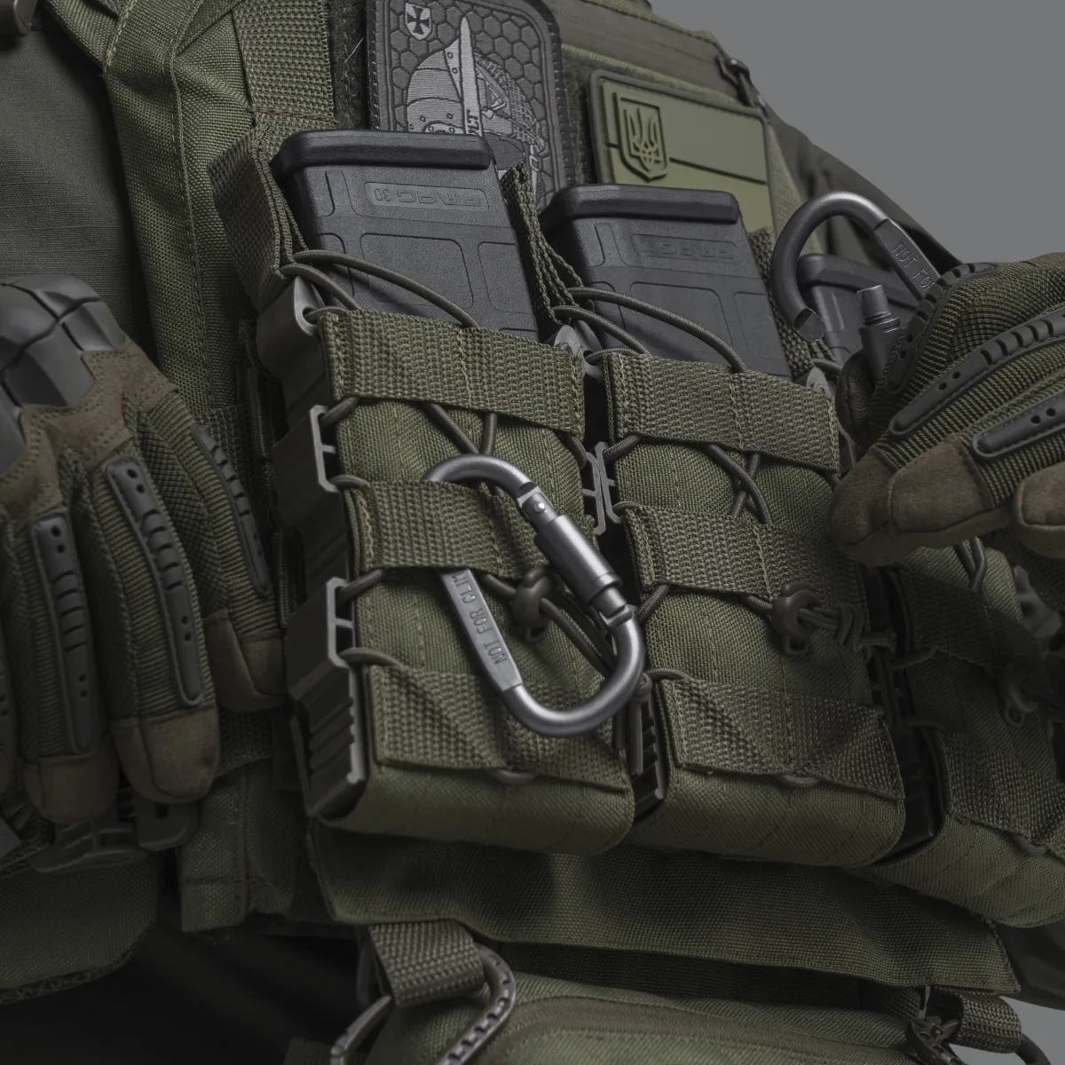 Карабін тактичний універсальний, 80 мм. Сталевий. Колір Сірий 4