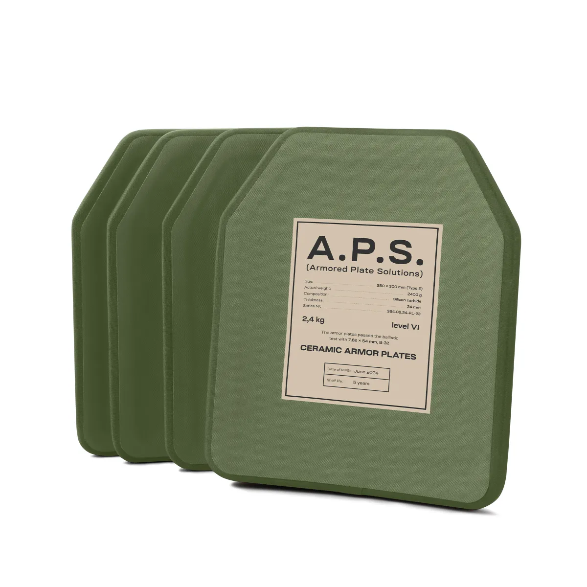 Керамічні плити 6 класу (комплект). Вага 4.8 кг. Розмір M (25х30 см.) A.P.S. Олива 3